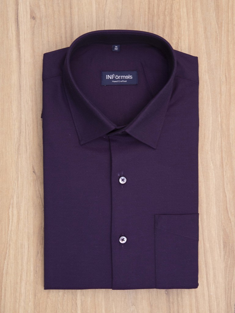 Imperial wine purple herringbone shirt