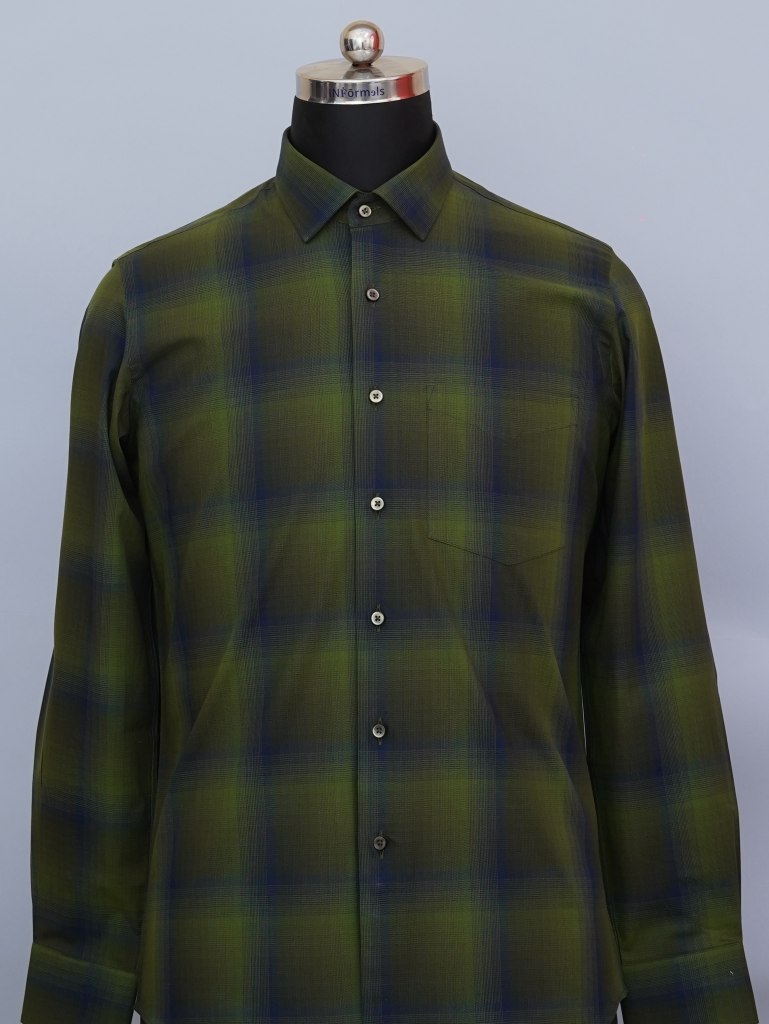 Neon Enigma Green Checks Shirt
