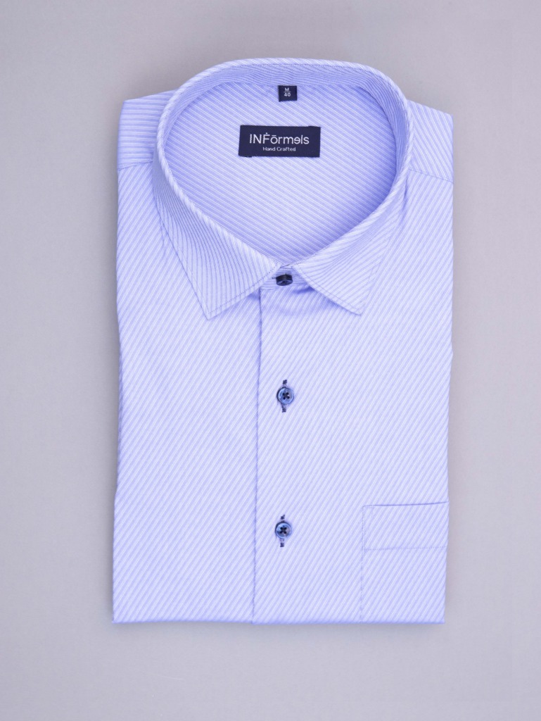 Skyfall blue cross stripe shirt