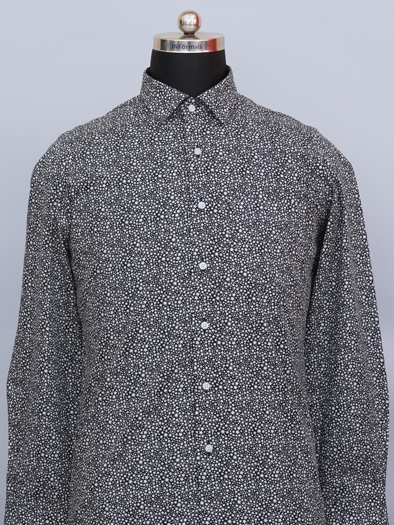 Stellar Noir Cotton Printed Shirt