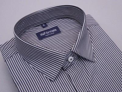 Anchor grey white poplin stripe shirt