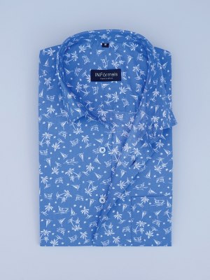 Blue Beach printed shirt
