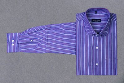 Gabriel blue purple white stripe shirt