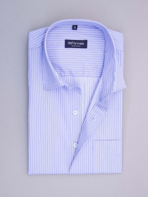 Glazy blue white stripe shirt