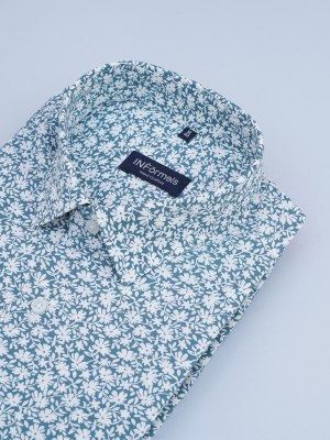 Mint Blossom Breeze Printed Shirt