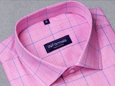 Thomas pink blue checkered shirt