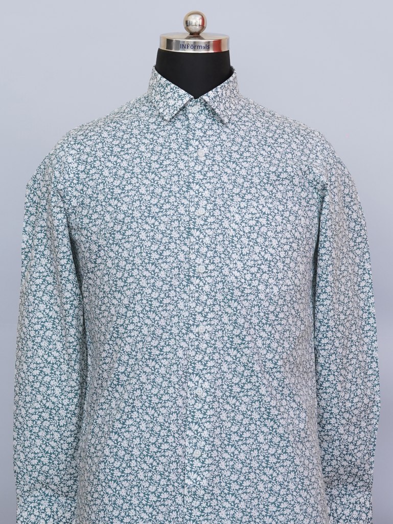 Mint Blossom Breeze Printed Shirt