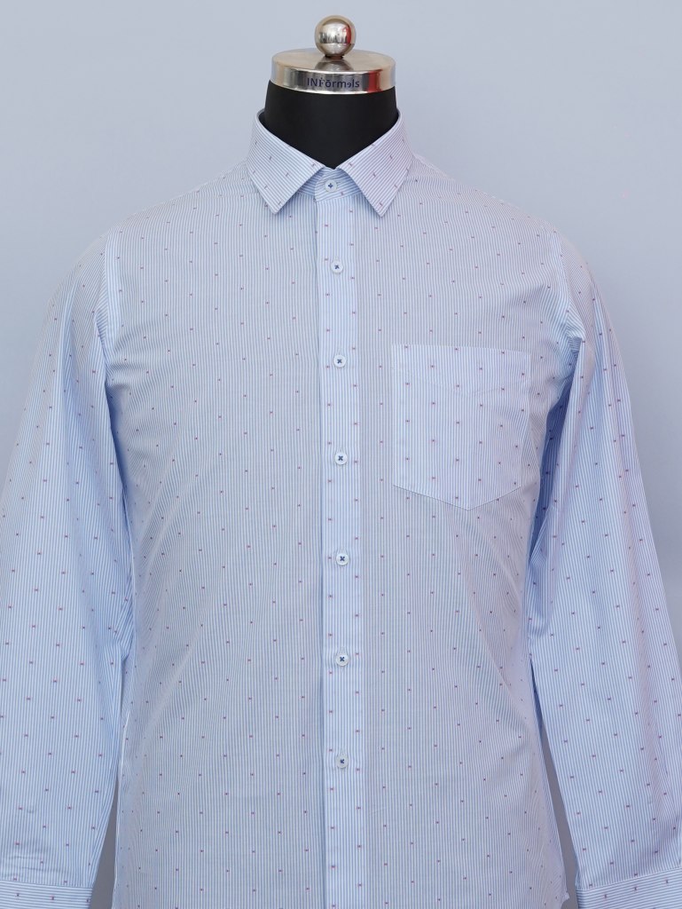 Skyline Dobby Stripes Sky Blue Shirt