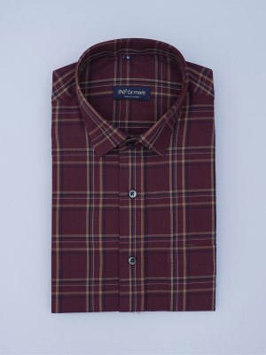 Maroon Mocha Mirage Checks Shirt