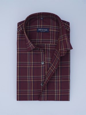 Maroon Mocha Mirage Checks Shirt