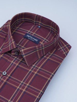 Maroon Mocha Mirage Checks Shirt