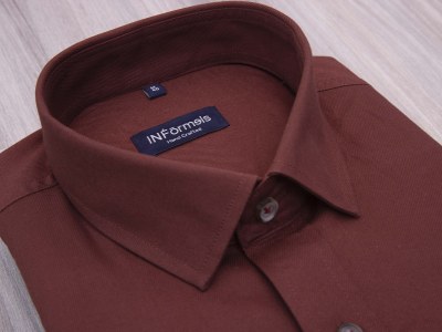 Merlot Marvel Burgundy Twill Casual Shirt